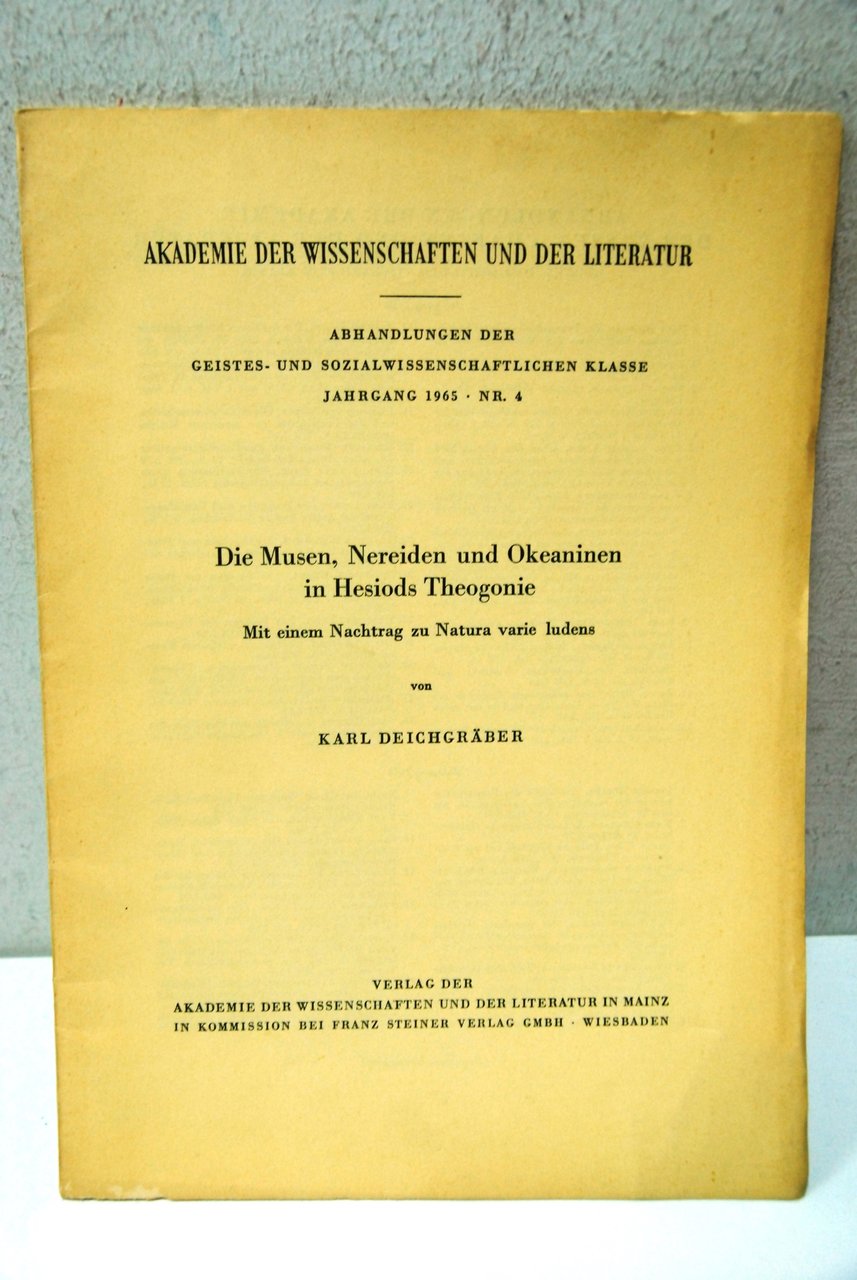 Die musen nereiden und okeaninen in hesiods theogonie