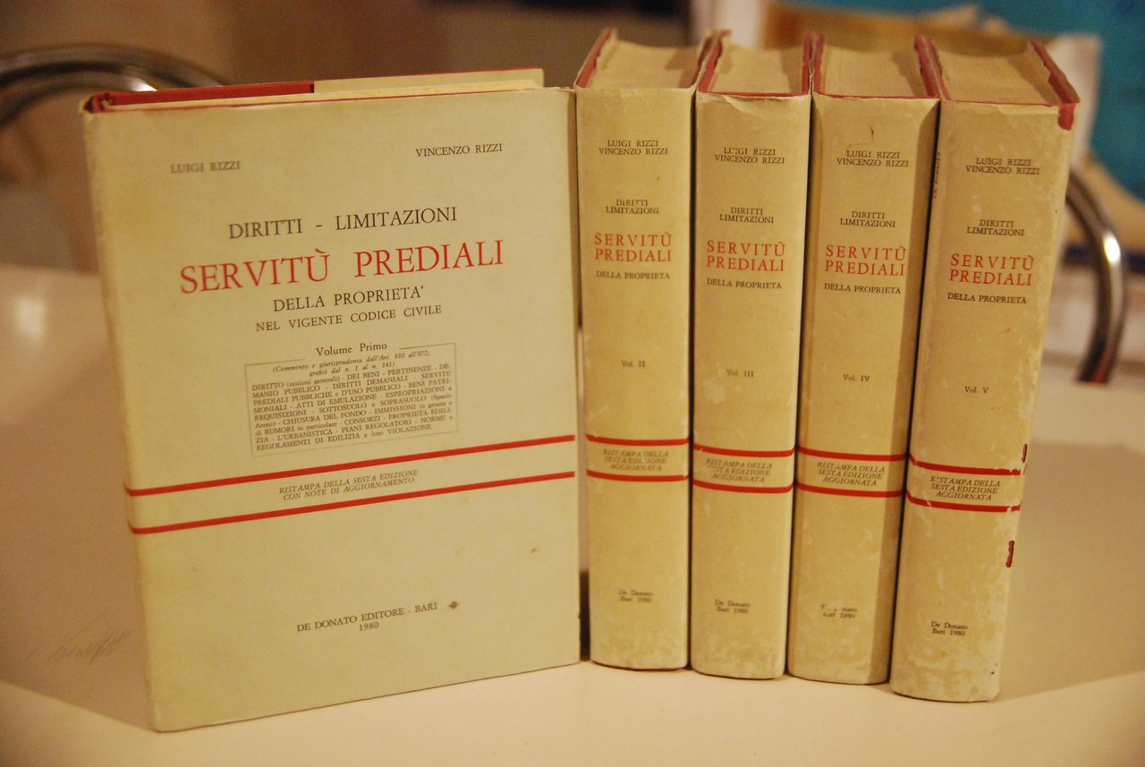 diritti limitazioni servitù prediali 5 voll. opera cpl. (sovracopertine sciupate, …