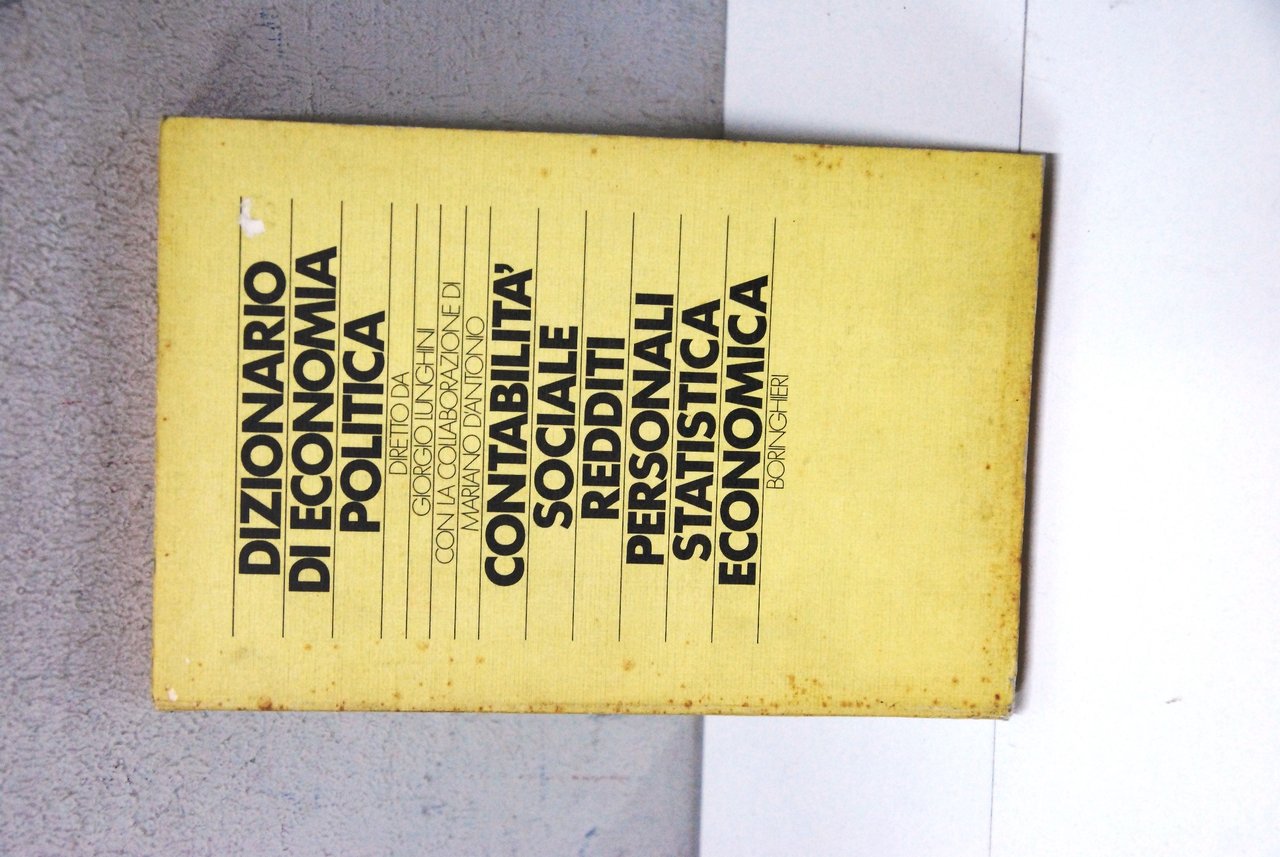 Dizionario di economia politica ? contabilità sociale redditi personali statistica … | Immagine principale