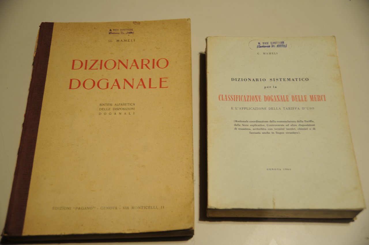 dizionario doganale e dizionario sistematico per la classificazione doganale delle … | Immagine principale