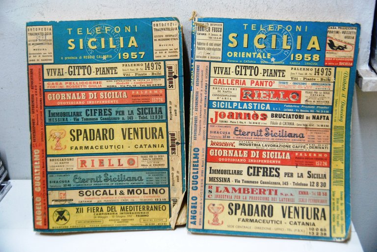 Elenco telefonico ? telefoni sicilia orientale reggio calabria enna messina ragusa siracusa 1957 1958