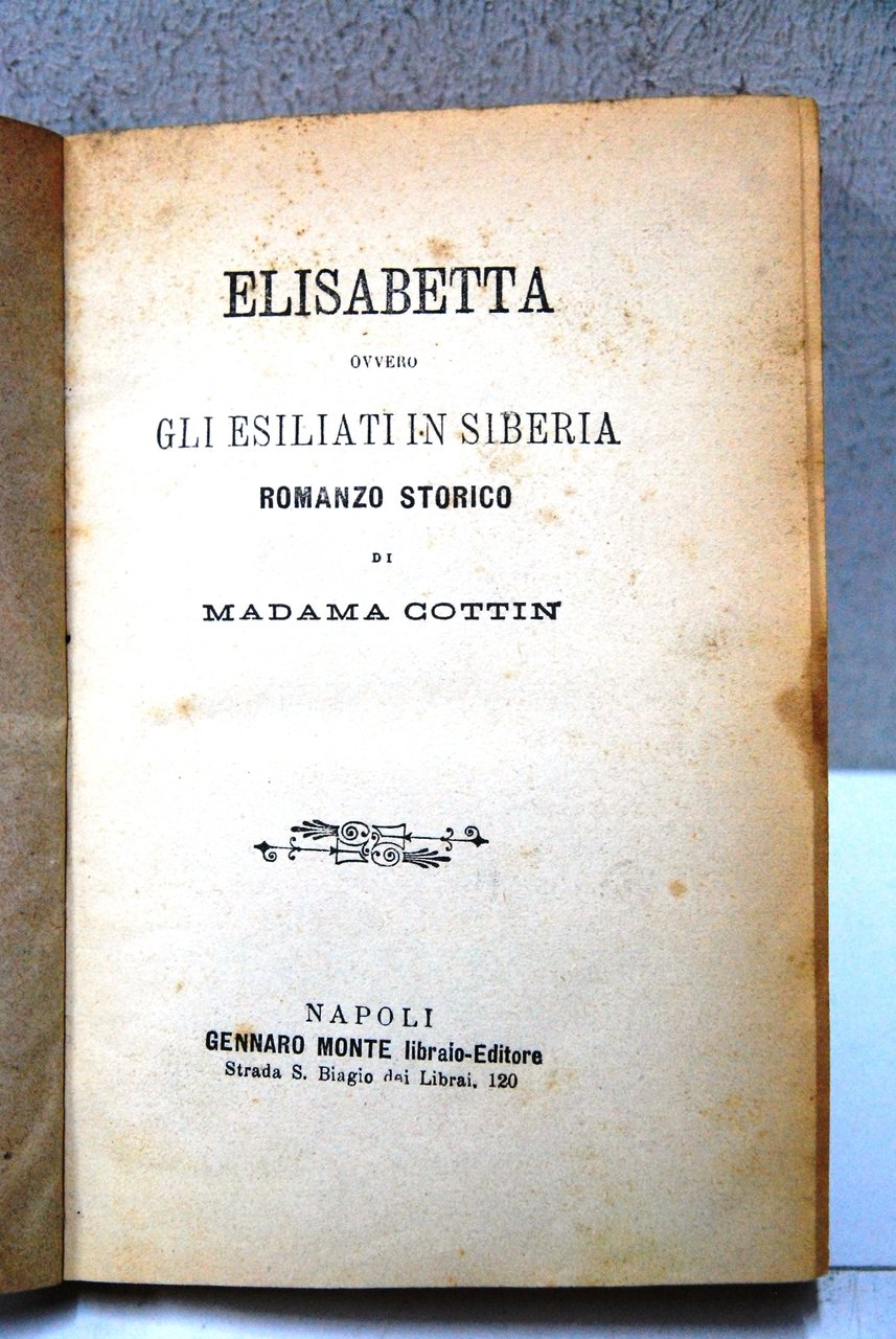 elisabetta ovvero gli esiliati in siberia romanzo storico