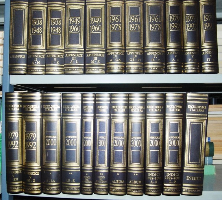Enciclopedia Treccani solo appendici (tranne quelle del 2000, presenti nella foto ma già VENDUTE)