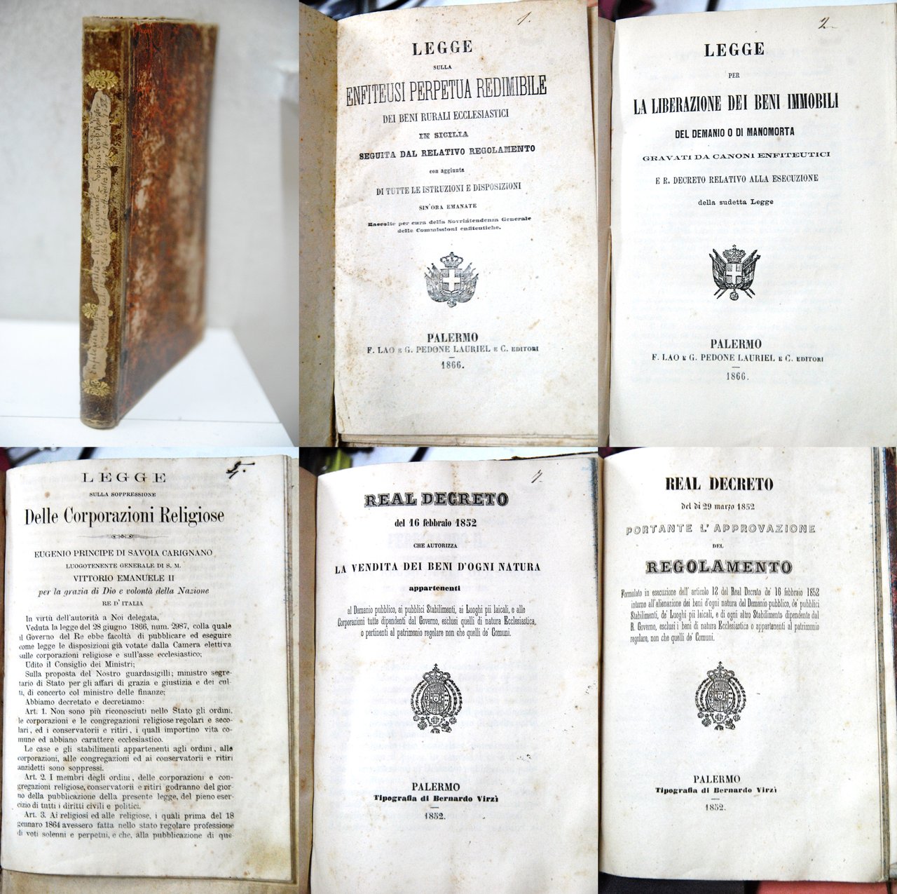 enfiteusi perpetua redimibile beni rurali ecclesiastici, liberazione dei beni immobili … | Immagine principale