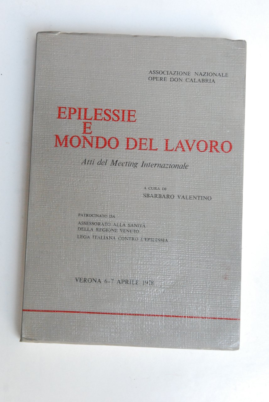 epilessie e mondo del lavoro atti del meeting internazionale