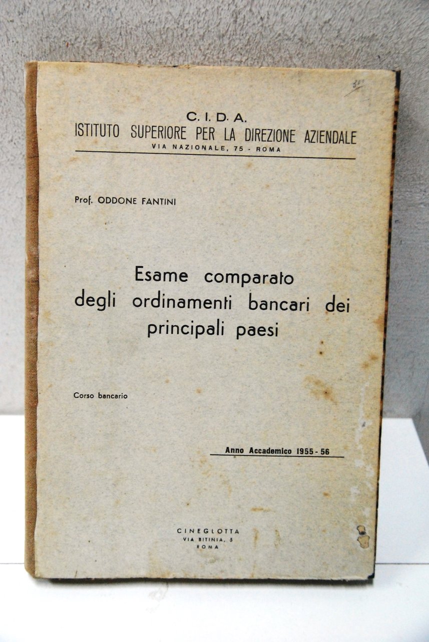 esame comparato degli ordinamenti bancari dei principali paesi