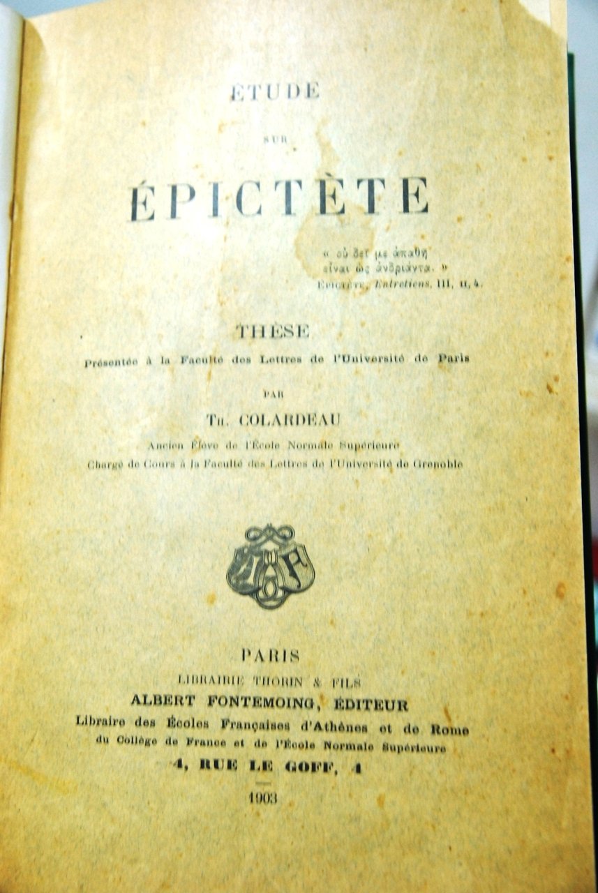 Etude sur epictete