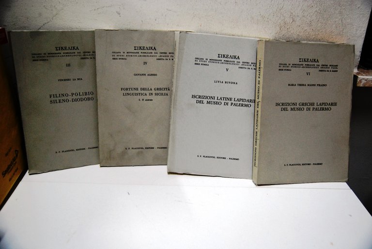filino polibio sileno diodoro fortune della grecita? linguistica in sicilia iscrizioni greche latine lapidarie del museo di palermo - 4 volumi