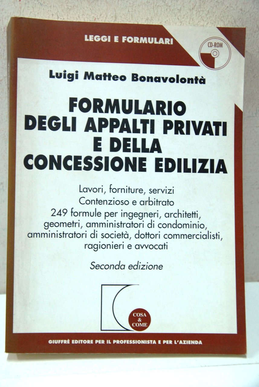 Formulario degli appalti provati e della concessione edilizia