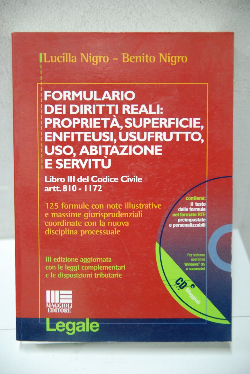 formulario dei diritti reali proprietà superficie enfiteusi usufrutto uso abitazione …