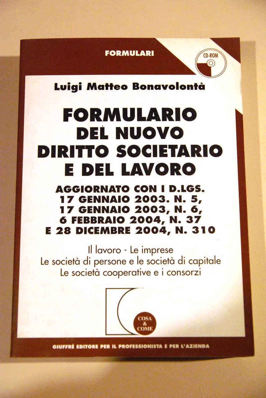 formulario del nuovo diritto societario e del lavoro