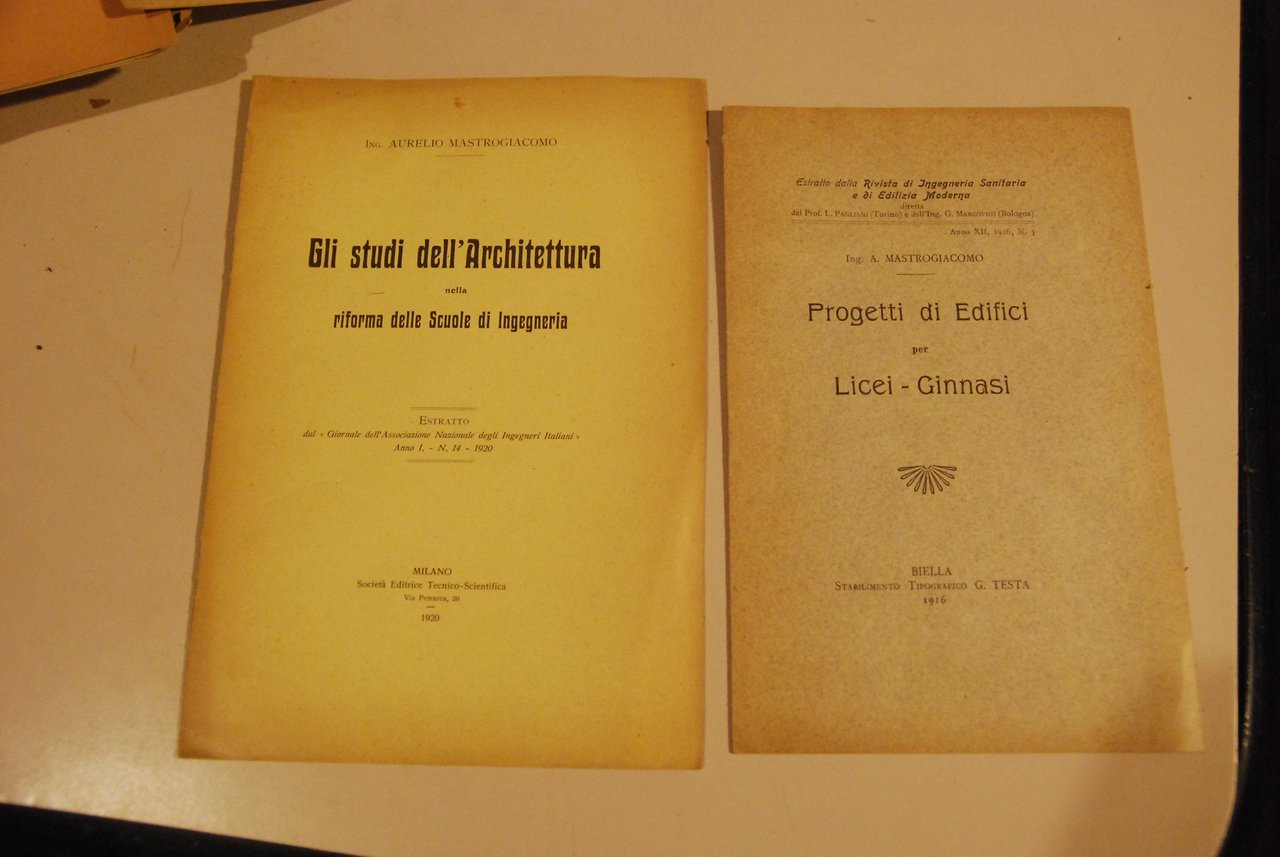 gli studi dell'architettura 1920 e progetti di edifici per licei …