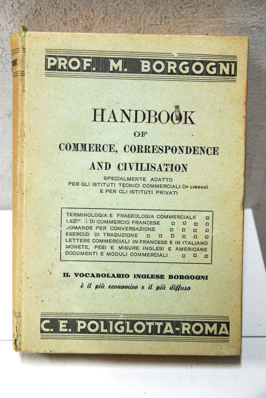 handbook of commerce correspondence and civilisation COME NUOVO