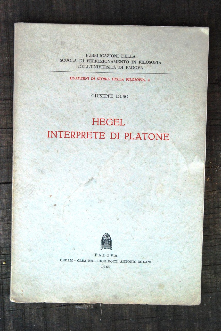 hegel interprete di platone - CEDAM