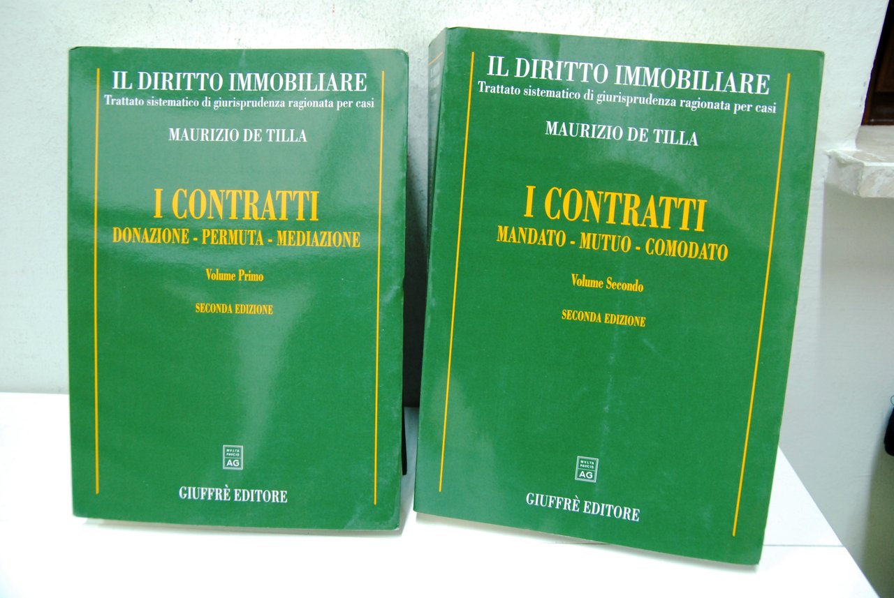 I Contratti, donazione permuta mediazione mutuo comodato in 2 volumi …