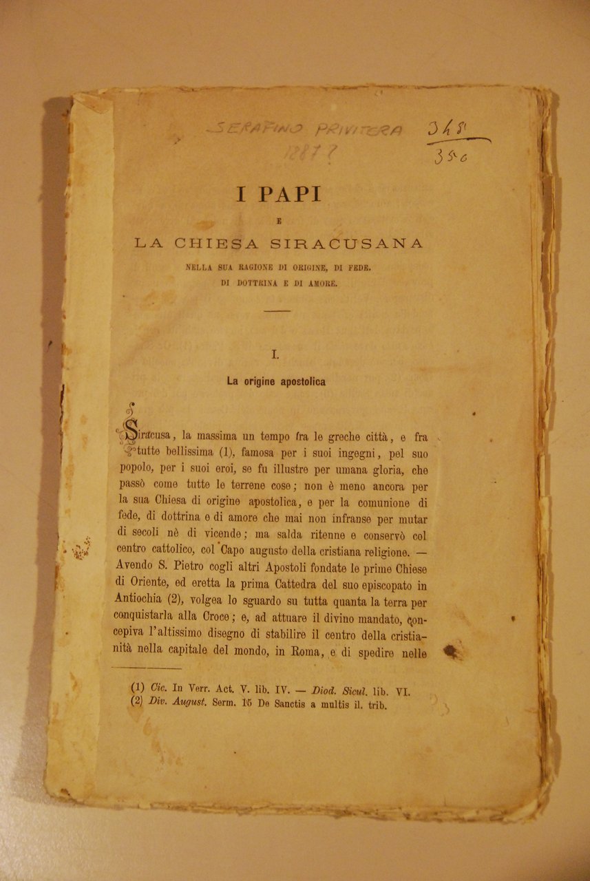 i papi e la chiesa siracusana