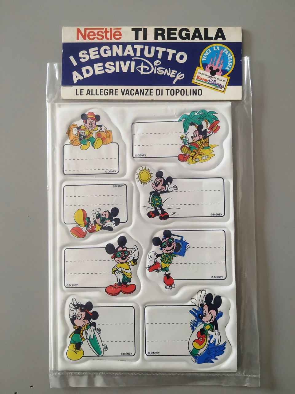i segnatutto adesivi le allegre vacanze di topolino NUOVO | Immagine principale