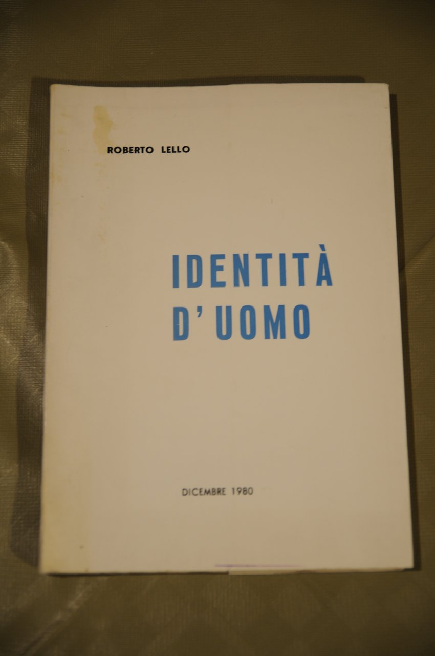 identità di uomo autografato con dedica