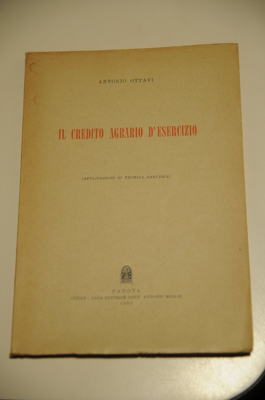 il credito agrario d'esercizio NUOVISSIMO