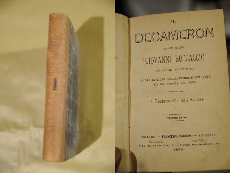 il decameron con aggiuntovi il testamento dell'autore