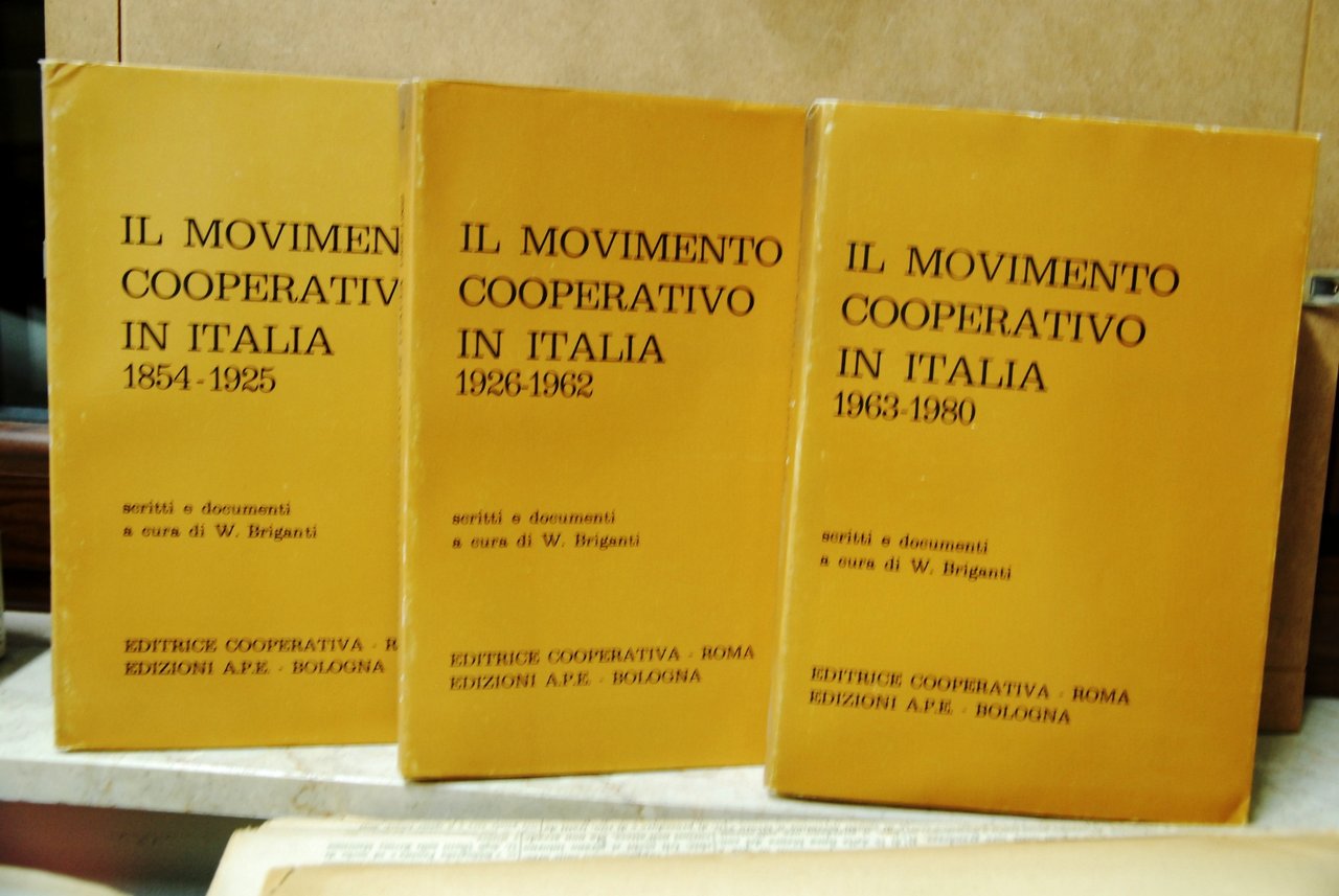 Il Movimento Cooperativo in itali in 3 volumi completi