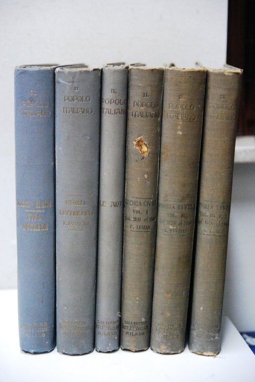 il popolo italiano nella storia della libertà e della grandezza della patria dal 1800 vita sociale storia letteraria arte musica storia civile 6 voll. opera cpl 