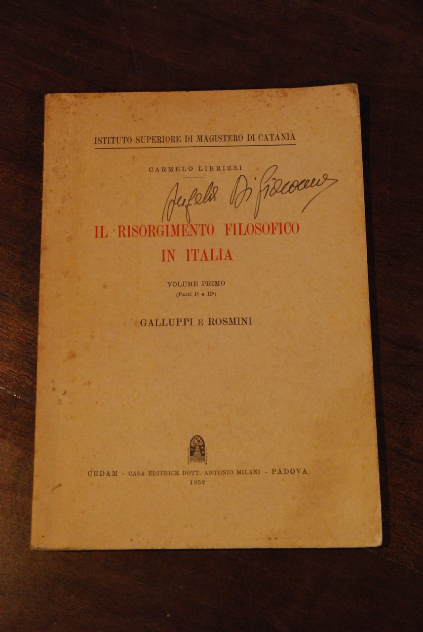 il risorgimento filosofico in italia galluppi e rosmini