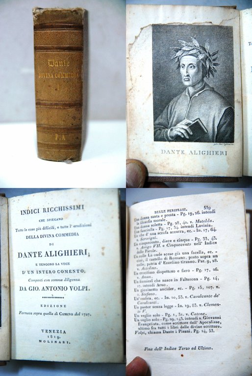 indici ricchissimi che spiegano tutte le cose più difficili e l'erudizioni della divina commedia di dante alighieri COME NUOVO