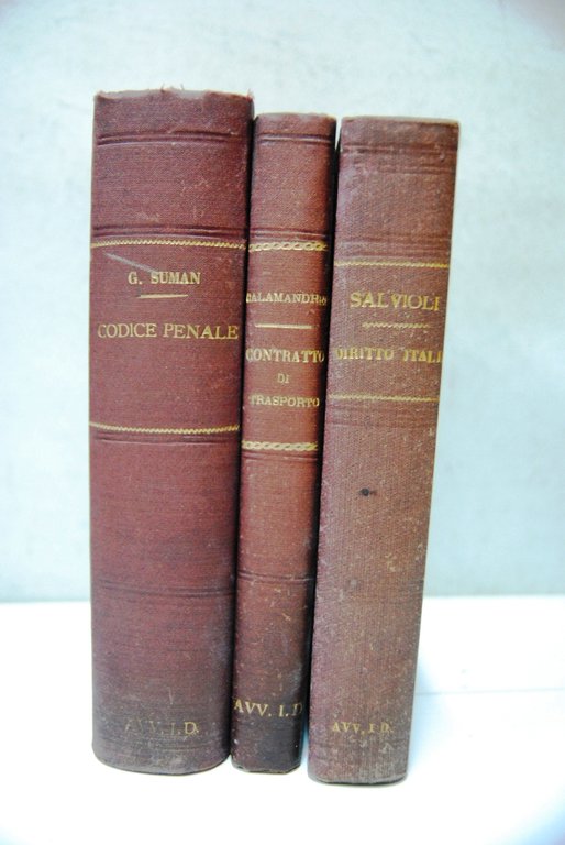italiano ute 1892, calamandrei contratto di trasporto ute 1887, salvioli manuale di storia del diritto italiano ute 1892
