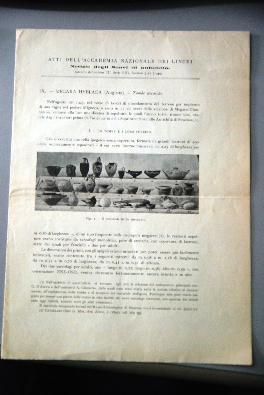 ix megara hyblaea (augusta) Tombe arcaiche