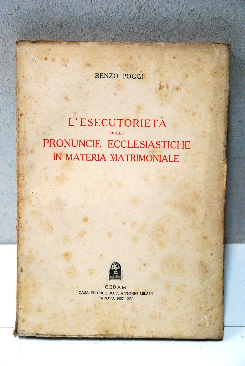 l'esecutorietà delle pronuncie ecclesiastiche in materia matrimoniale