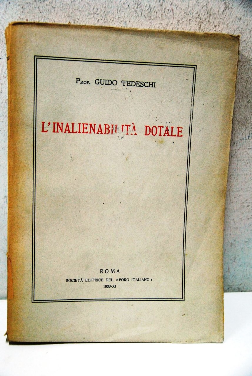 L'inalienabilità dotale