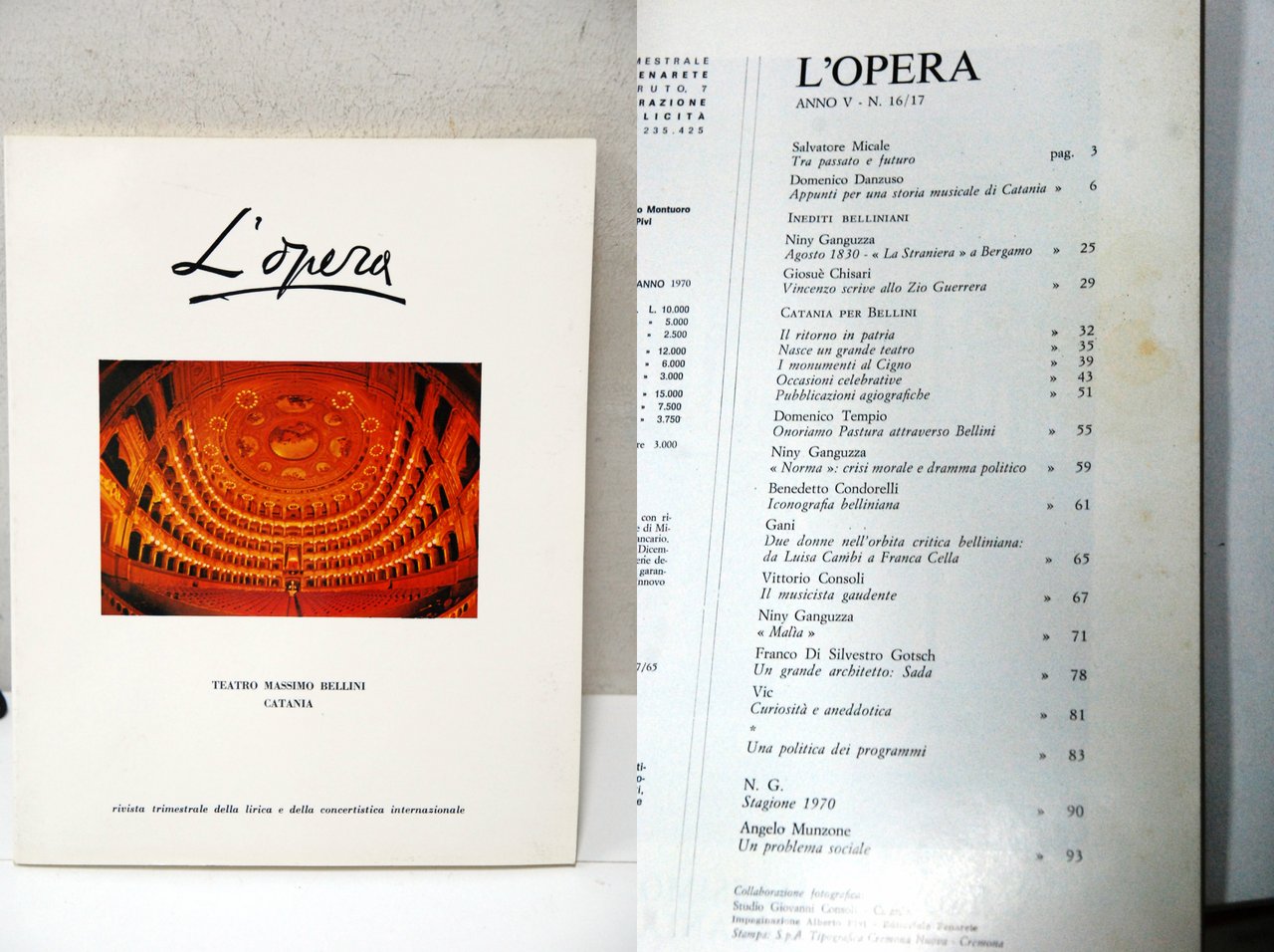 l'opera rivista trimestrale della lirica e della concertistica teatro massimo … | Immagine principale