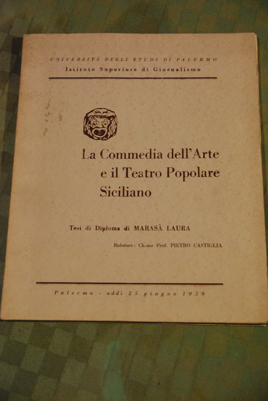 la commedia dell'arte e il teatro popolare siciliano 1959