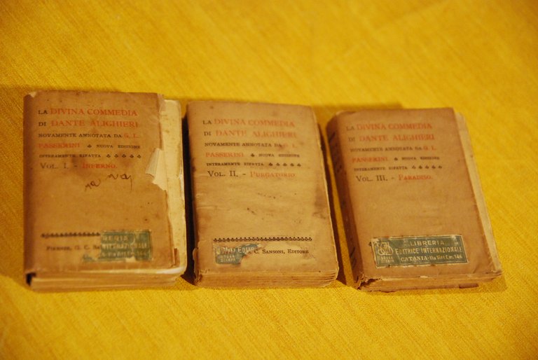 la divina commedia annotata da passerini 3 voll.