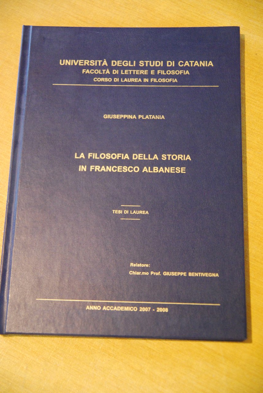 la filosofia della storia in francesco albanese