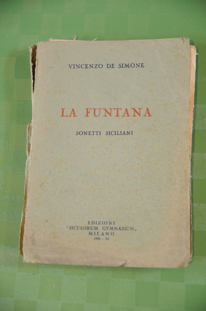 la funtana sonetti siciliani autografato con dedica