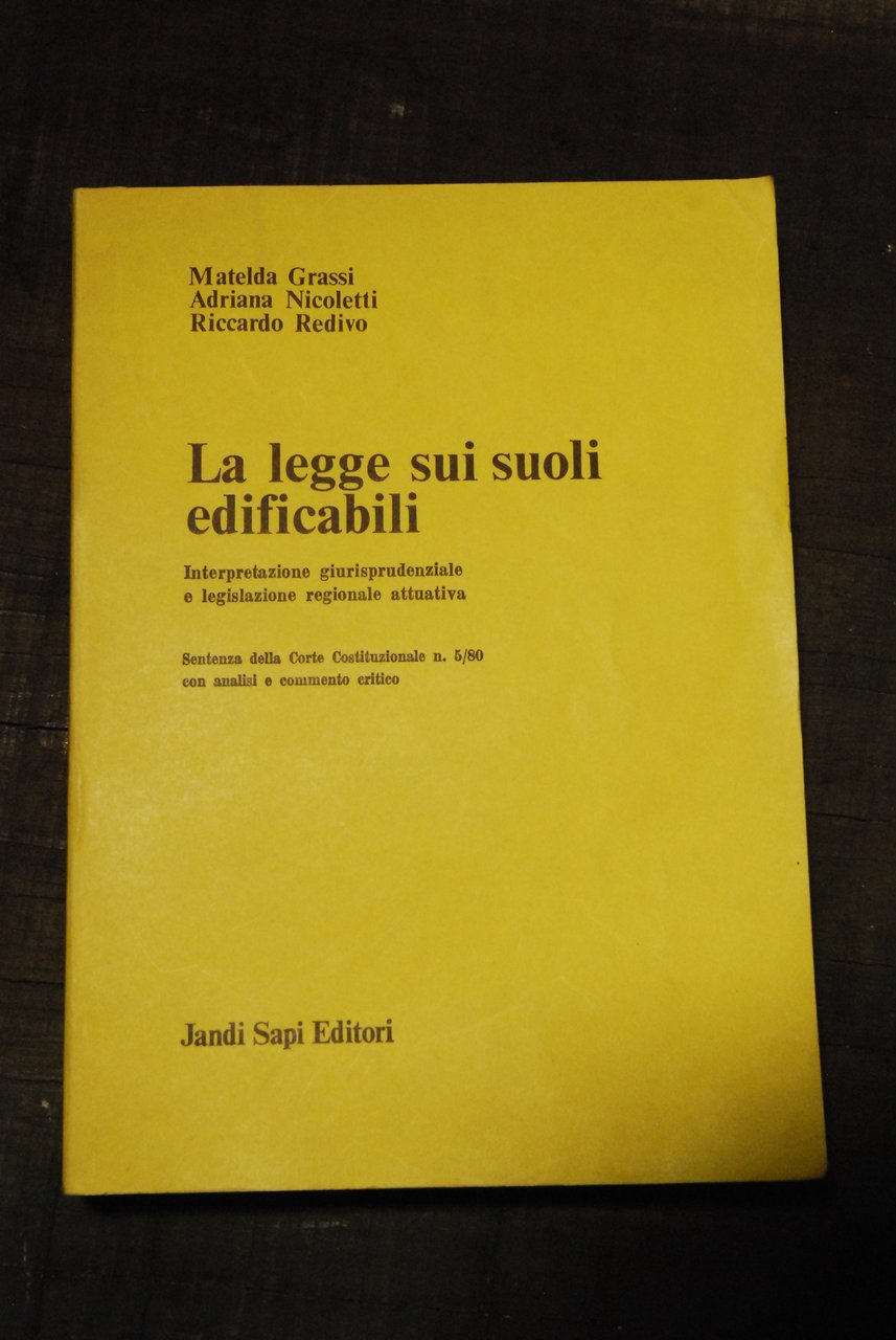 la legge sui suoli edificabili