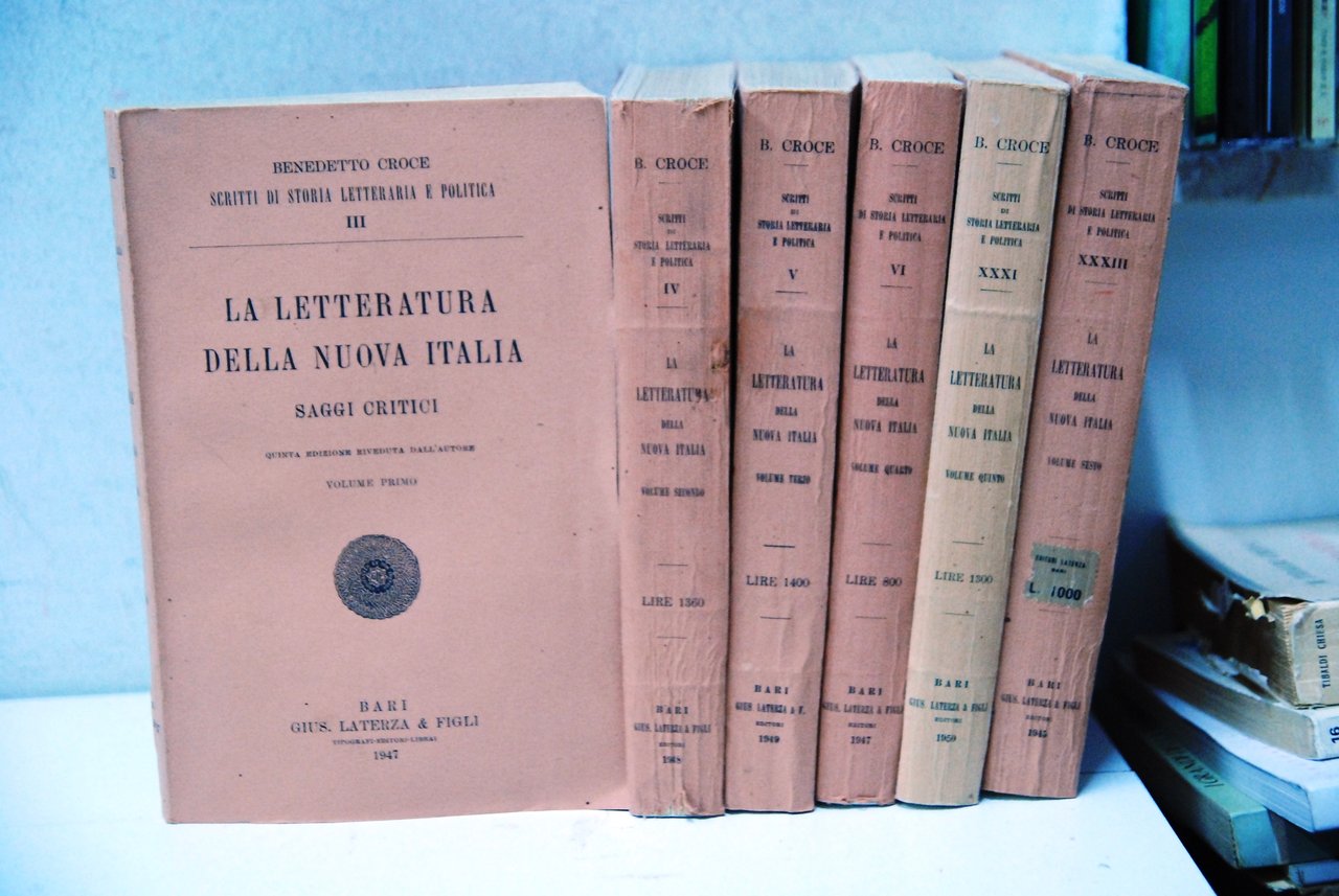 la letteratura della nuova italia saggi critici 6 voll. cpl.