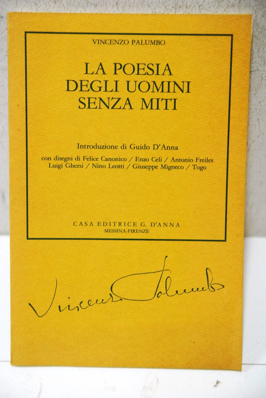 la poesia degli uomini senza miti NUOVO