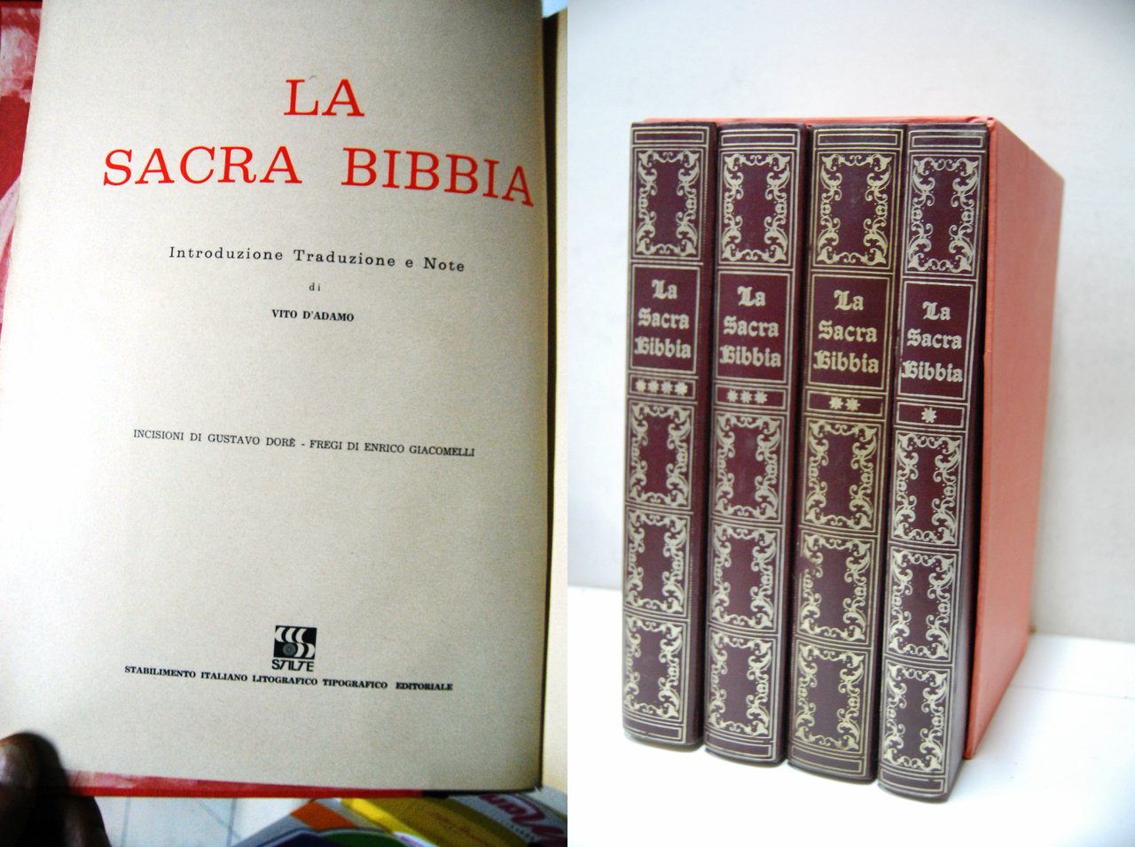 la sacra bibbia d'adamo ill. dorè giacomelli 4 voll. NUOVI …