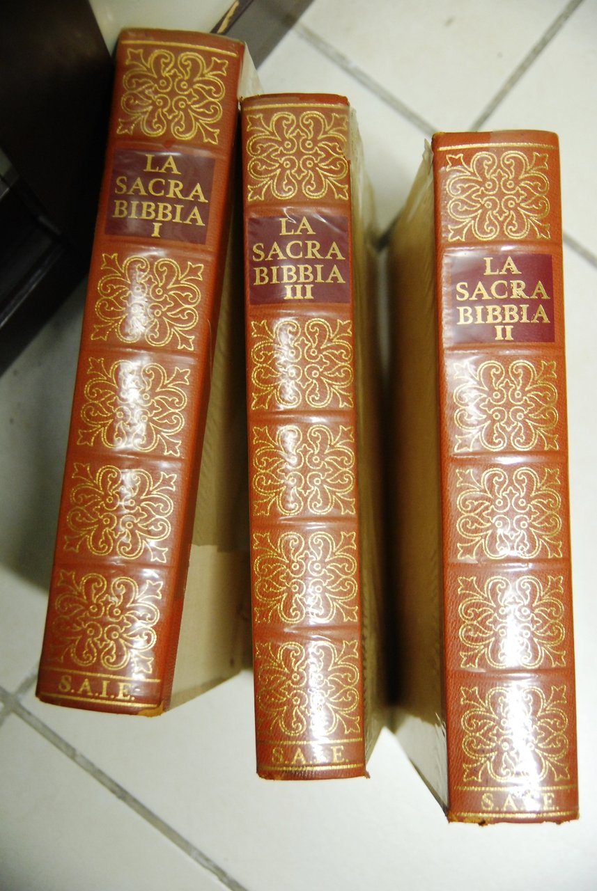 La sacra bibbia in 3 volumi