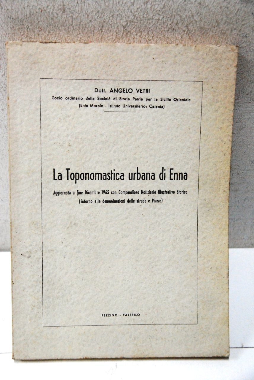 la toponomastica urbana di enna