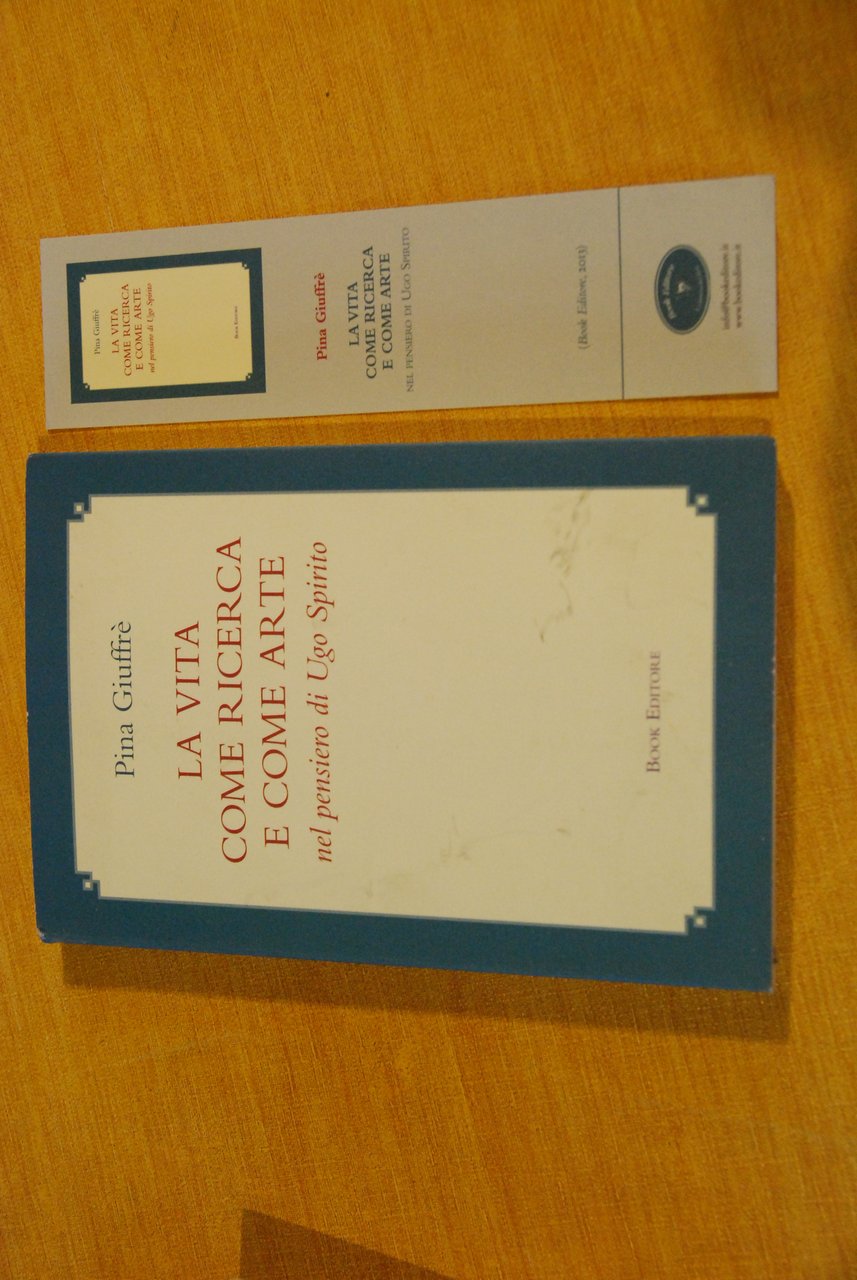 la vita come ricerca e come arte autografato con dedica …
