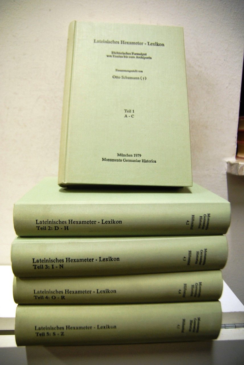 Lateinisches hexameter lexicon otto schumann munchen - 5 voll. Cpl.
