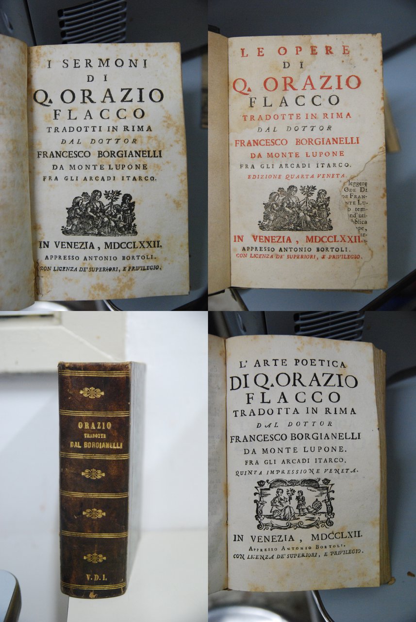 le opere i sermoni l'arte poetica tradotte in rima dal … | Immagine principale