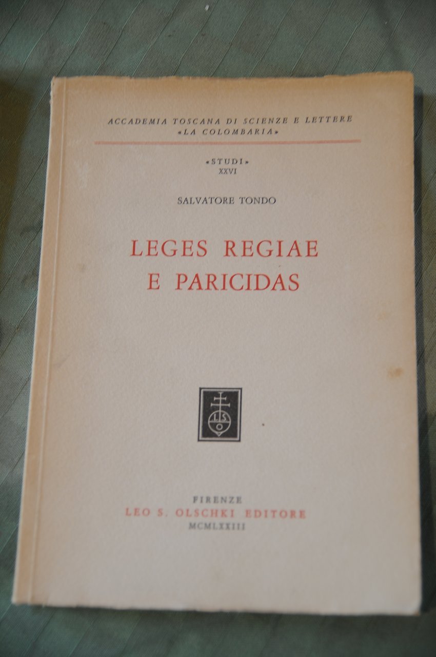 leges regiae e paricidas NUOVISSIMO autografato dall'autore con dedica