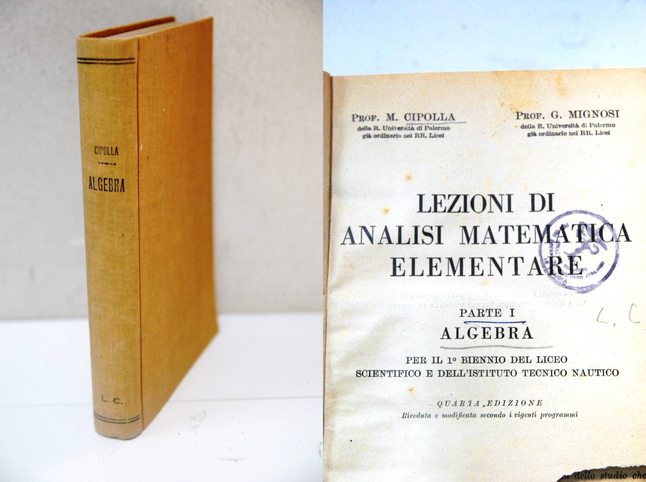 lezioni di analisi matematica elementare parte prima algebra