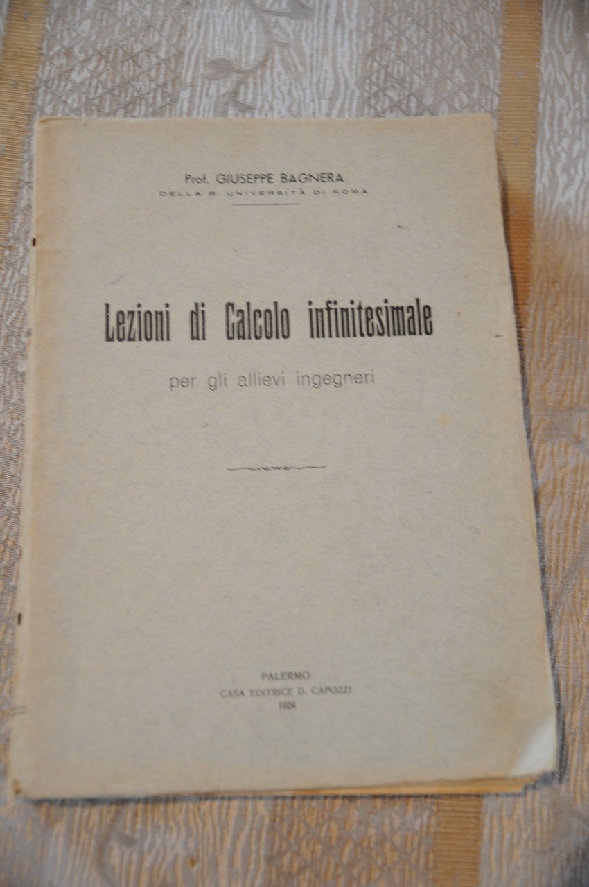 lezioni di calcolo infinitesimale ottime cdz.