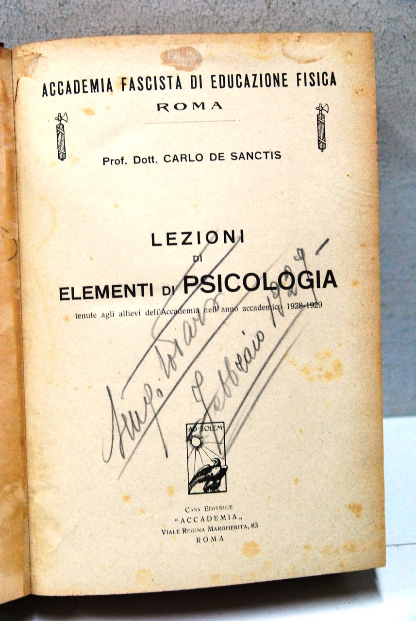 Lezioni di elementi di psicologia